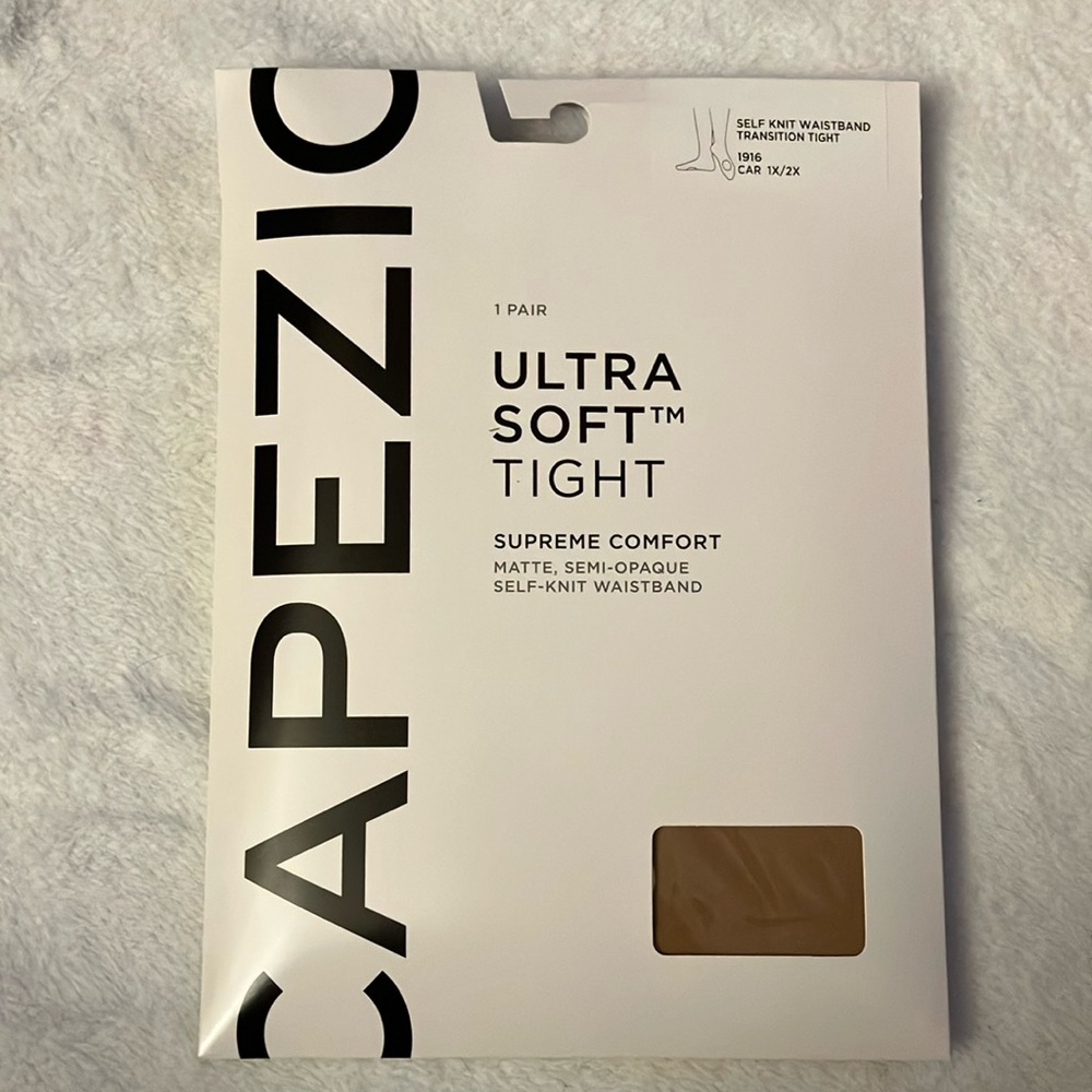 CAPEZIO ULTRA SOFT™ SELF KNIT WAISTBAND TRANSITION TIGHT® PLUS SIZE (Caramel)